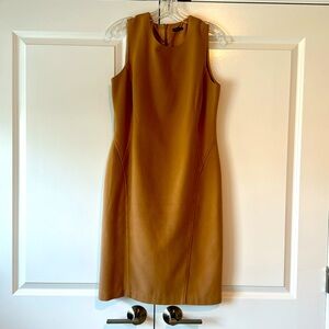 J. McLaughlin camel sheath work dress.